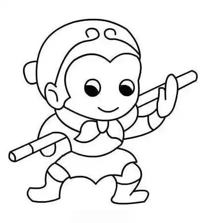 简笔画图片孙悟空动画图片孙悟空动漫版孙悟空卡通简笔画教程分享孙