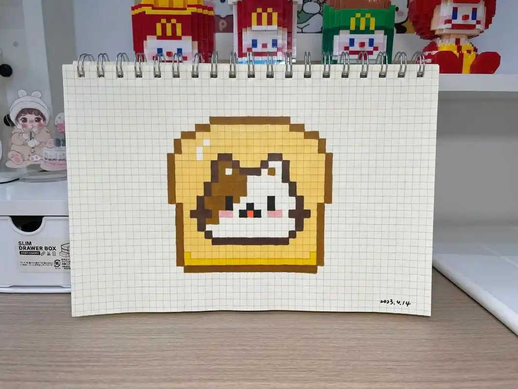 像素画5661556615 吐司猫猫头92 图纸