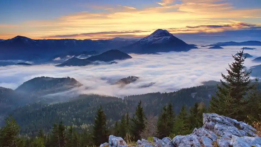 壮观的雪山,风景-回车桌面