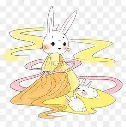 中秋节兔子仙子与小白兔