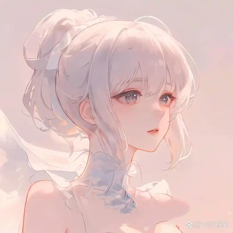 白色系二次元闺蜜头像|日系简约风