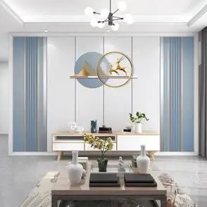 3d北欧简约电视背景墙壁布新款8d客厅沙发直播立体墙布电视墙壁画