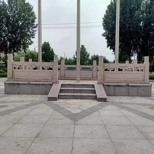 石雕升旗台定做 花岗岩旗台 恒旺大理石旗杆座