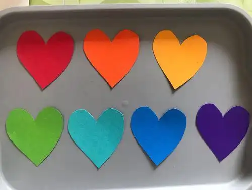 爱心贺卡彩虹爱心瀑布贺卡爱心瀑布贺卡创意520节日小卡片心形贺卡