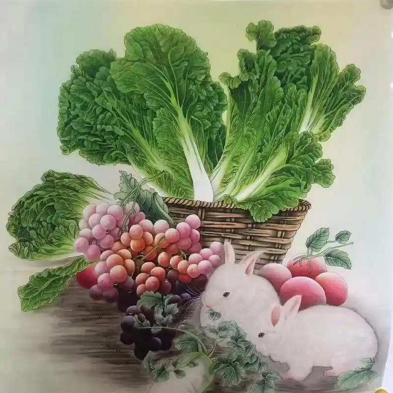 百财(白菜)!#国画 #国画艺术 #原创作品 #工笔画 - 抖音