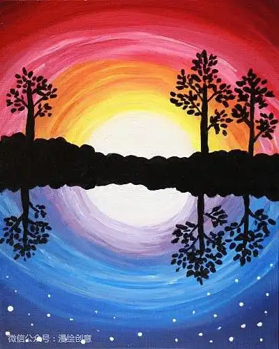 装饰画丨水彩剪影风景