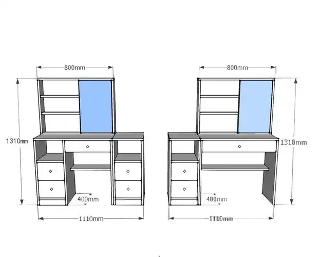 淮木家具梳妆台北欧卧室化妆桌简约储物梳妆柜大小户型d款 凳子客厅