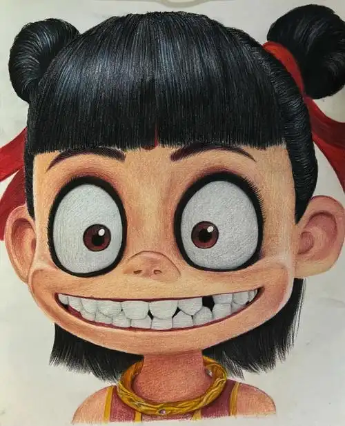 彩铅手绘哪吒之魔童降世