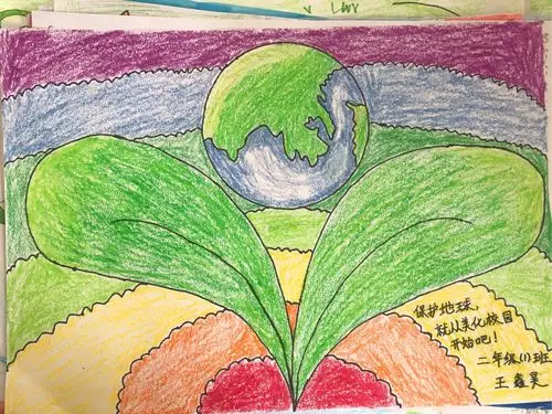 二一班"绿色微力量 环保我先行"绘画作品展(2)