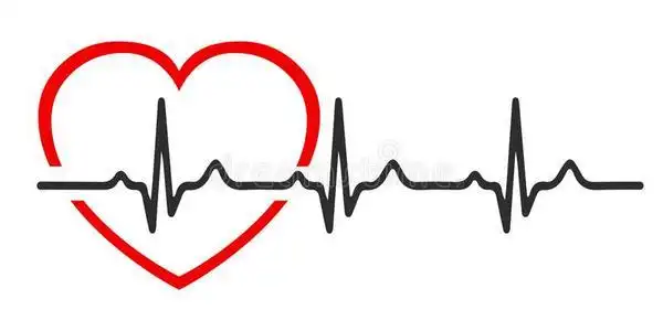 一线条,心电图,心跳-矢量照片