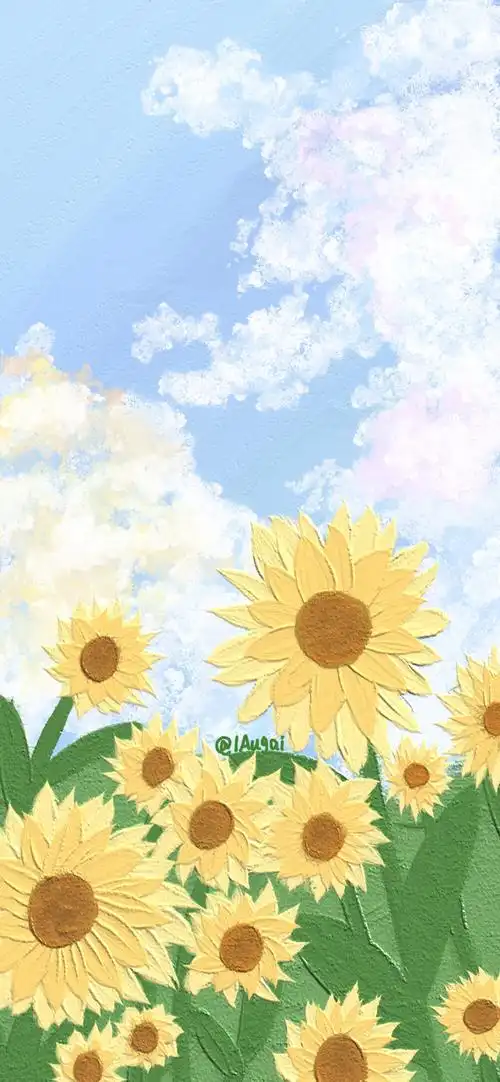 花朵 cr:@部分见水印 渐变纯色/手绘壁纸/聊天背景/小清新ins/油画