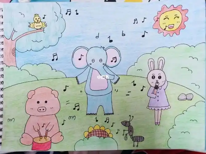 森林音乐会彩铅画