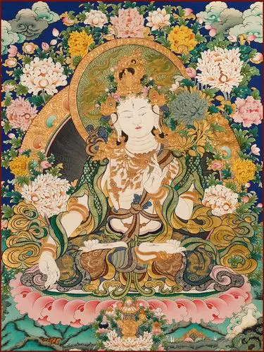 彩唐白度母10370cm