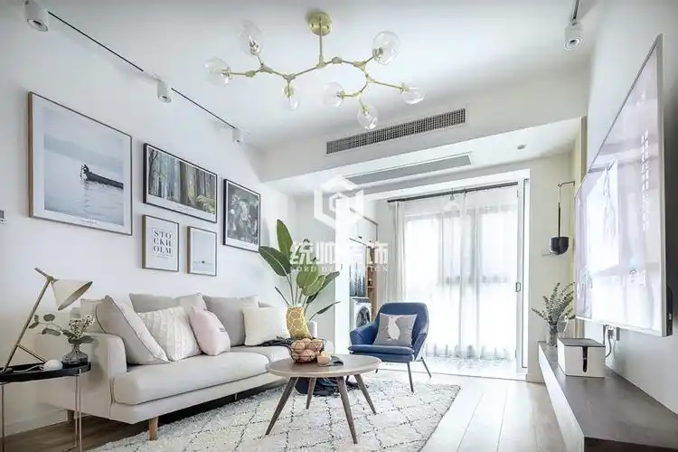 闵行区上海康城90平北欧客厅装修效果图