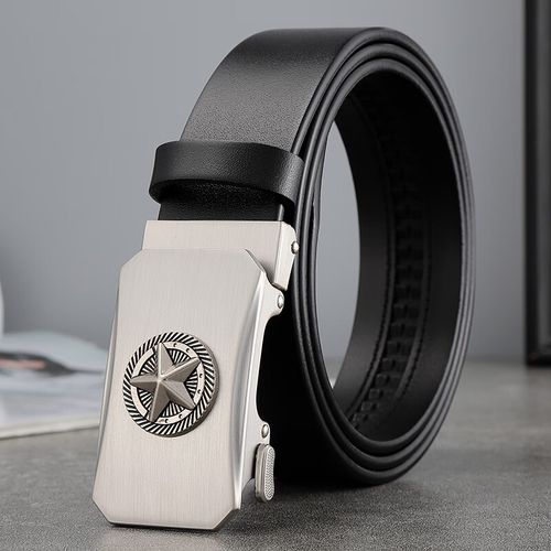 clolv kiss五角星自动扣皮带男士真皮头层牛皮青年户外个军性用加长