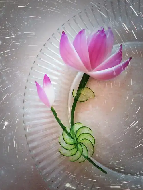 houqi77做的简单美丽的盘饰9冷拼洋葱荷花