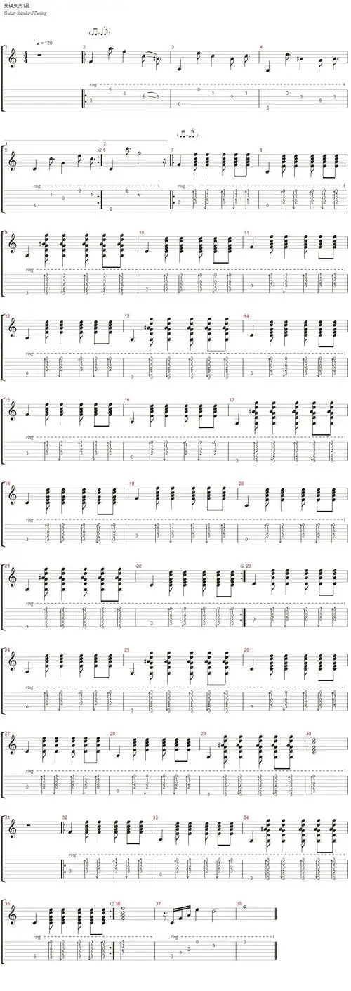 求"say hello"吉他谱,急!