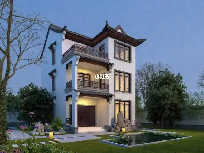 浙江新中式三层徽派小别墅