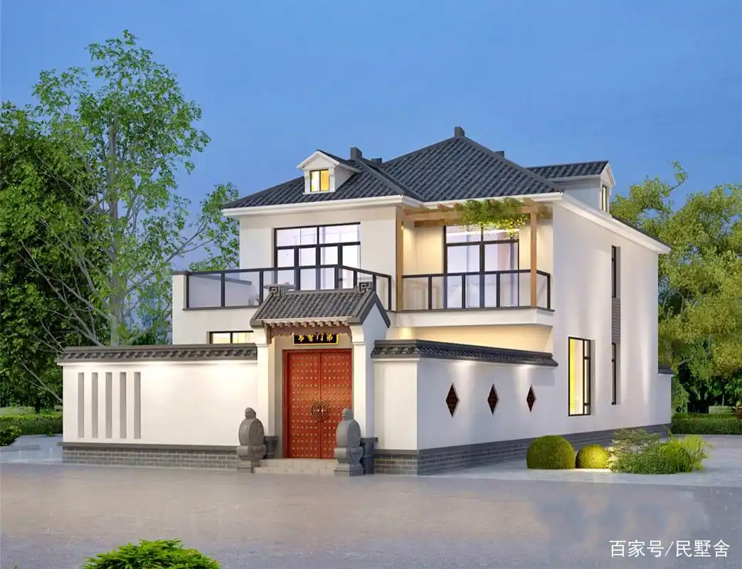 云南农村的中式二层别墅,面宽仅9米,四季与花海相伴,超受欢迎