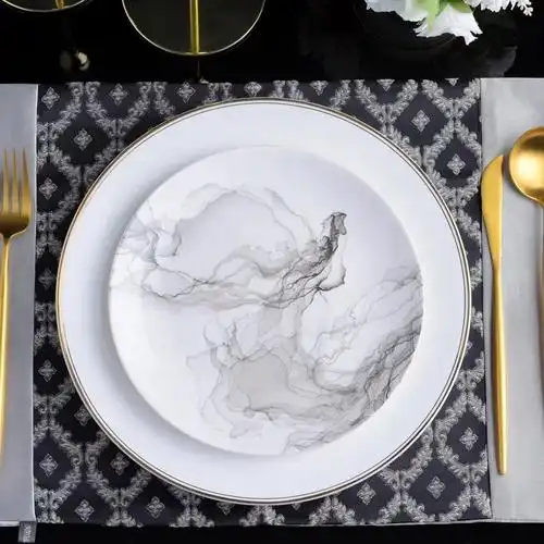 餐盘新中式间软禅意云雾高级装摆台样板会所套装盘