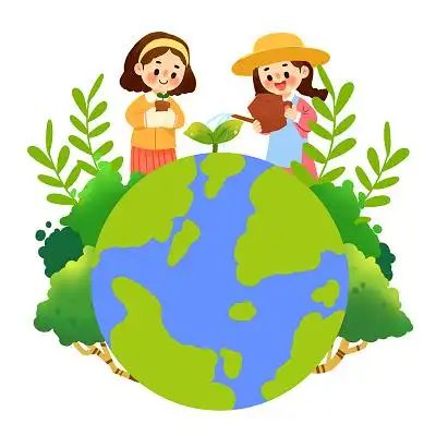 环保爱护地球卡通人物世界地球日爱护环境png素材世界环境日