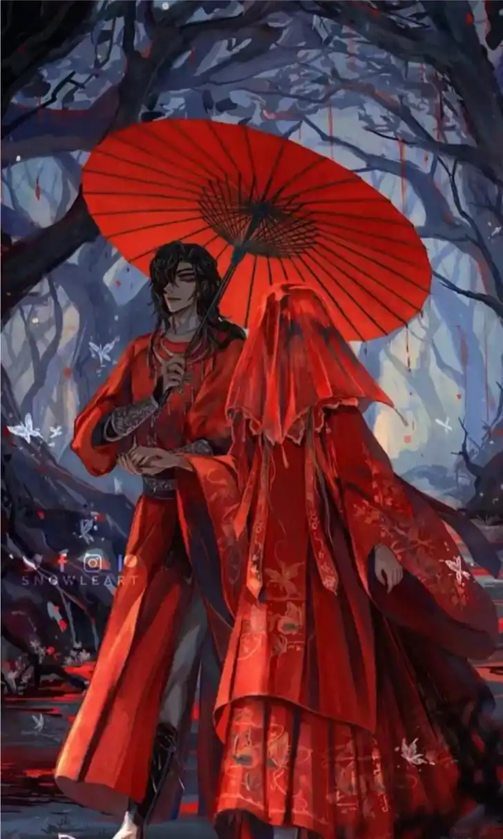 多年前,太子殿下为幼年花城送伞,多年后,血雨探花为太子撑伞#天官赐福