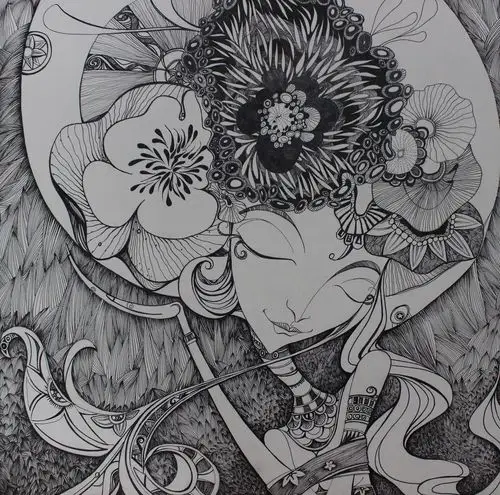 黑白装饰画|平面|图案|啡味 - 原创作品 - 站酷 (zcool)