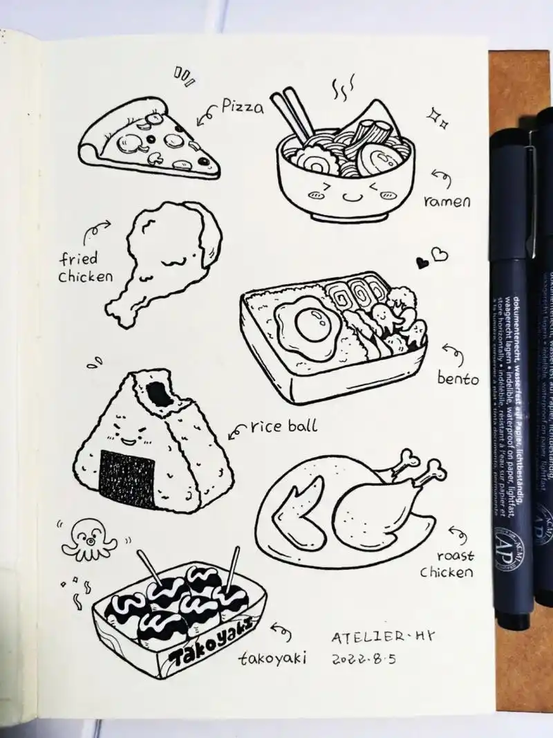 快餐主题第二篇 画一下这几天吃过的东西吧 画美食真的会让人心情变好