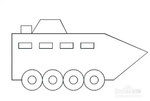 简笔画装甲部队车