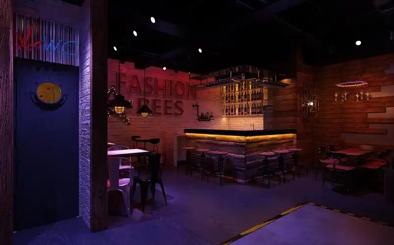 loft工业风酒吧装修吧台图片