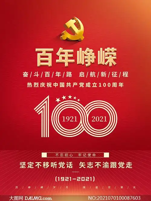百年峥嵘建党100周年宣传海报psd素材