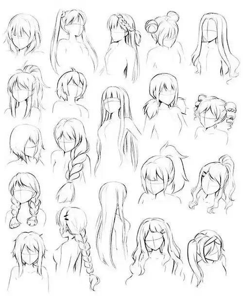 干货难得一见的动漫发型100种画法简单易学快收藏起来临摹