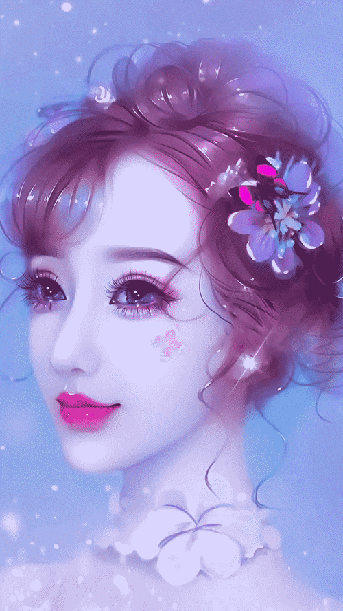 手绘动态美女图太漂亮了