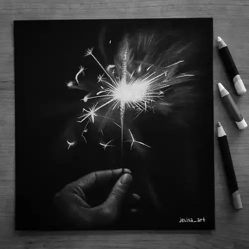 黑暗中的光这样的绘画非常有意境