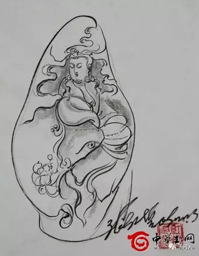 难得一见的张红哲玉雕设计画稿都是顶级设计图