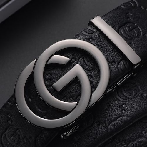 酷奇袋鼠 kq皮带男真皮自动扣时尚男士腰带新款压花潮流品牌字母送