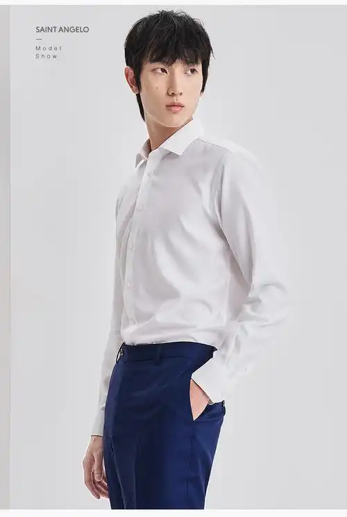 免烫报喜鸟正装衬衫男士新款男商务休闲白免烫长袖衬衫正装西装抗菌