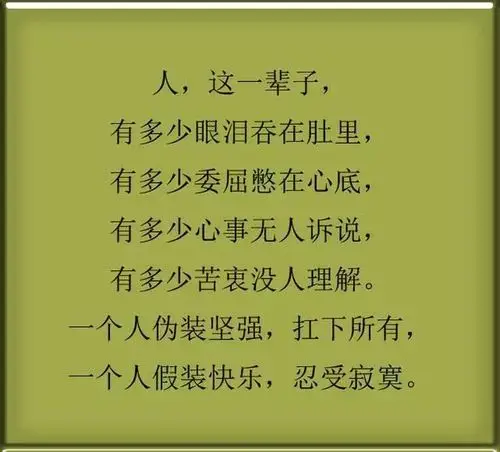 当你累了,睡不着就看看,这段人生领悟,字不多很透彻_苦衷