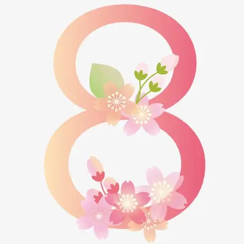 粉色鲜花数字装饰8