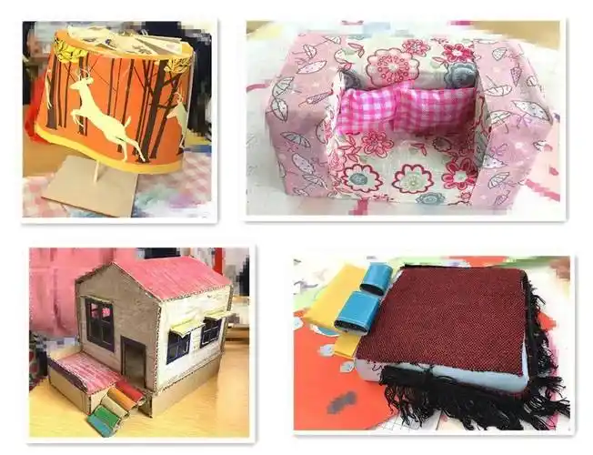 《纸盒变家具》二年级《童话城堡》《漂亮的瓶子》《太阳》《我们身边