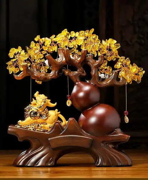 聚善缘福禄招财貔貅发财树摆件客厅酒柜葫芦装饰品店铺开业乔迁新居