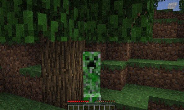 minecraft变身"苦力怕"生存日常,没有手该怎么撸树?自爆么?