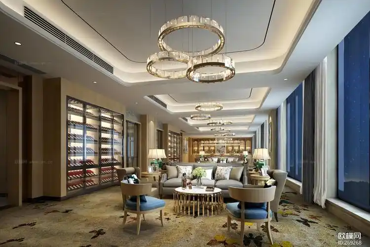 会所红酒雪茄区3d模型下载