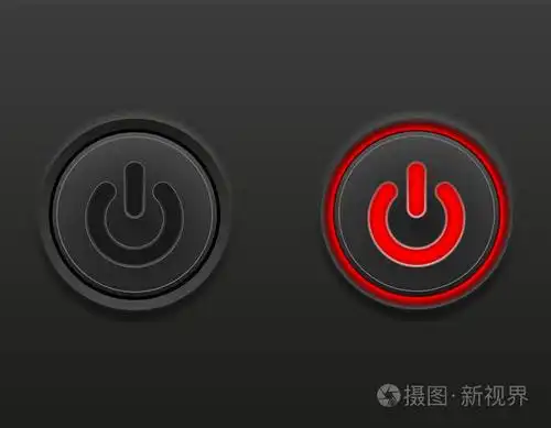 黑色媒体按钮电源开关位置股票矢量插图灰色背景