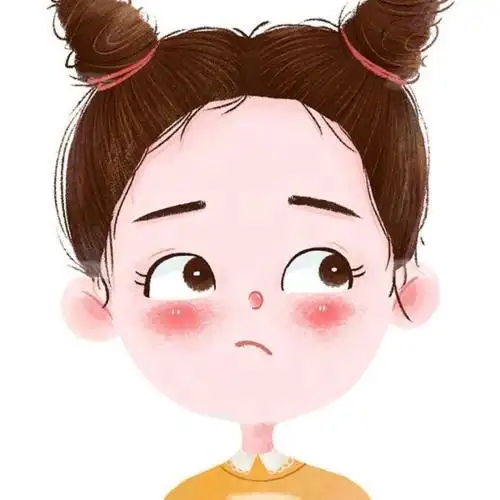 女生卡通头像丸子头