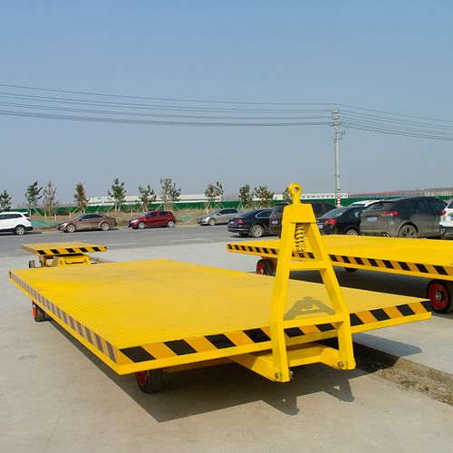 定制定制带转向四轮牵引式平板拖车仓库搬移货运车叉车大型仓储货