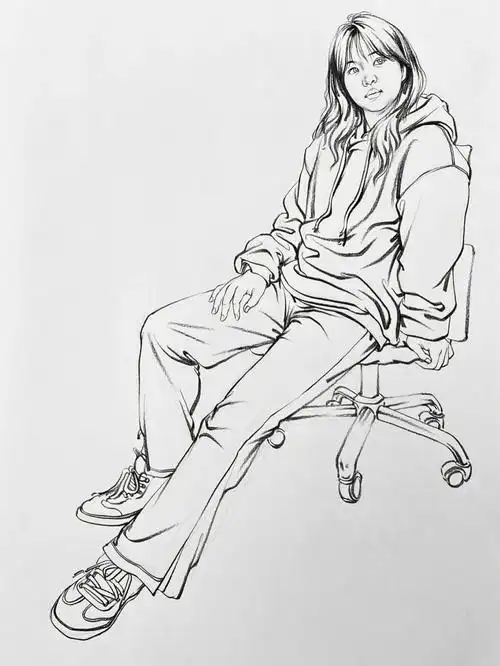 画画  #速写人物  #线稿  #临摹  #绘画临摹