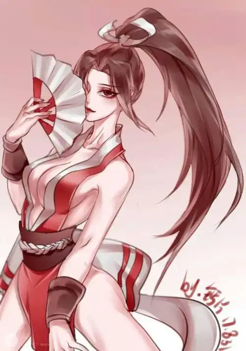 不知火舞二次元手绘壁纸