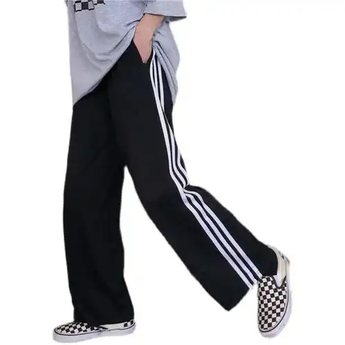 直筒学生阔腿裤运动裤长裤休闲宽松夏季裤子运动裤校服裤卫裤 - 17网