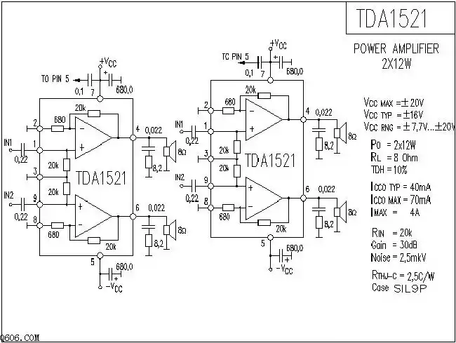 tda1521功放电路图